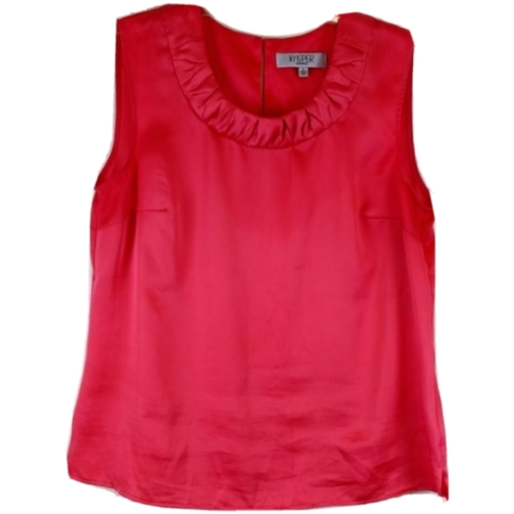 Kasper Tops - Kasper Sleeveless Blouse Coral Size Large